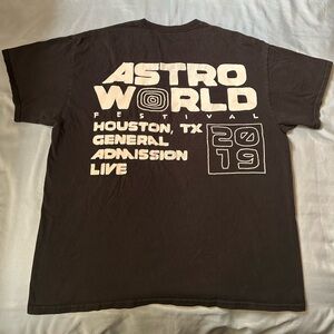 -Travis Scott Astroworld Houston 2019 Staff T -Size Large